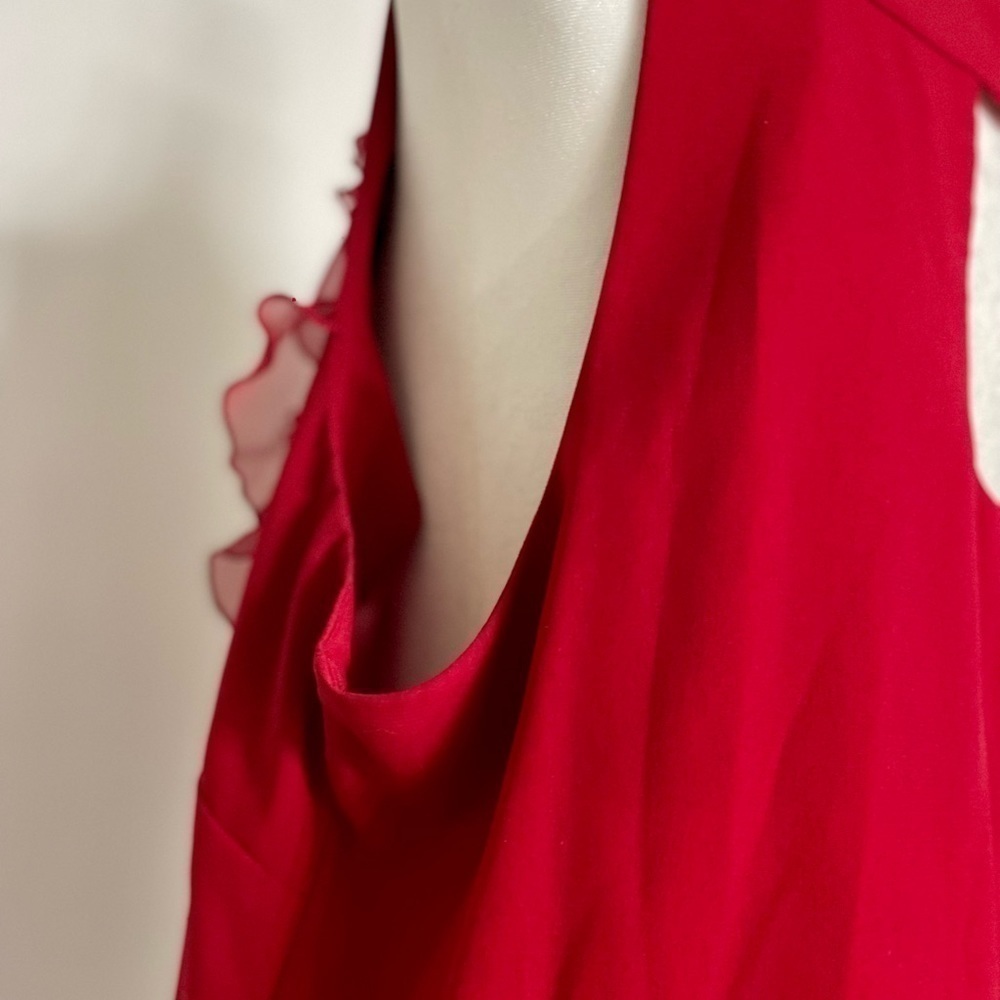 Red Cato Blouse with Front Ruffles - Tank - Picture 4 of 7